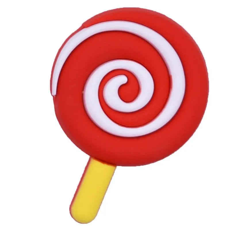 Red And White Swirl Lolly Shoe Charm