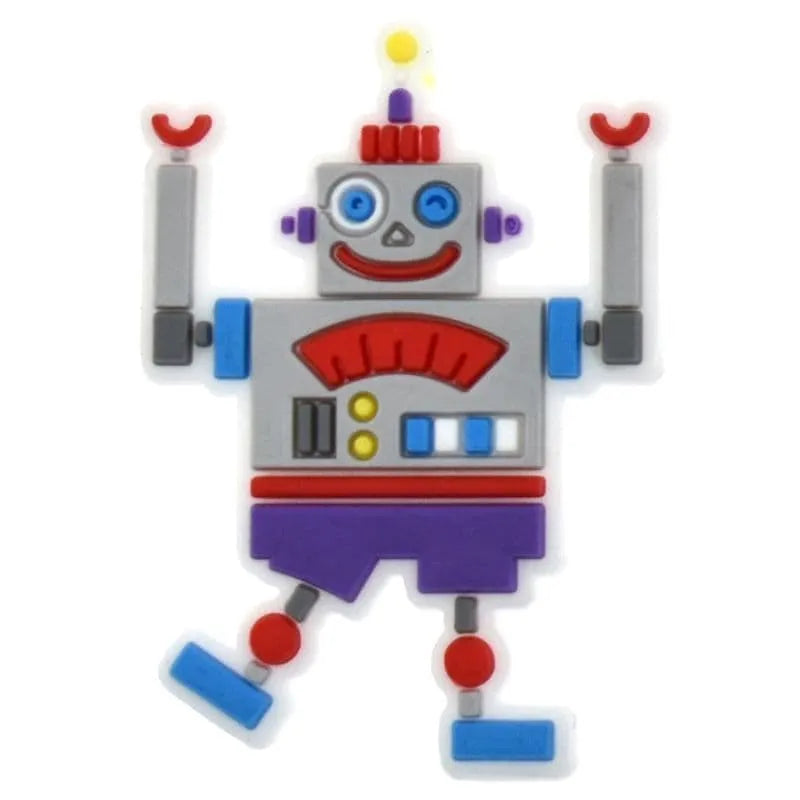 Robot Man Grey Shoe Charm
