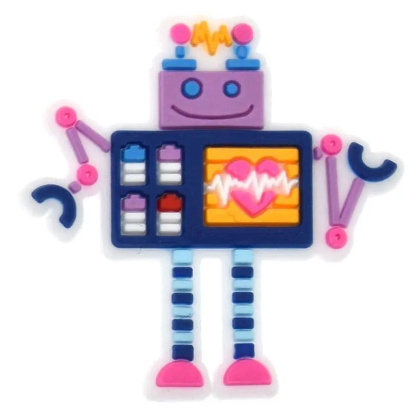 Robot Man Purple Shoe Charm
