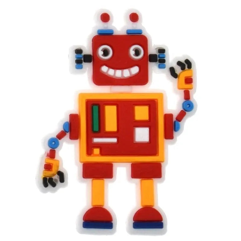 Robot Man Red Shoe Charm