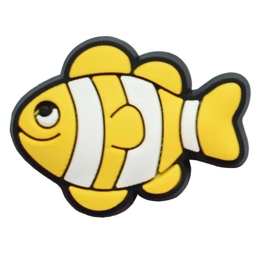 Yellow Stripey Fish Shoe Charm