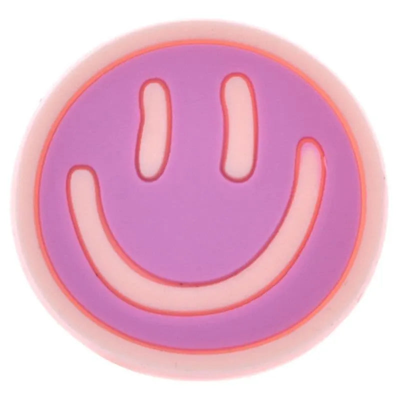 Smiley Lilac With Pink Border Emoji Shoe Charm