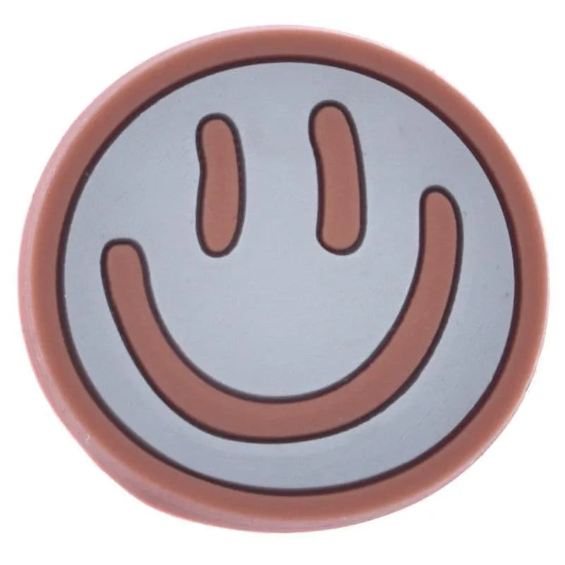 Smiley Grey With Pink Border Emoji Shoe Charm