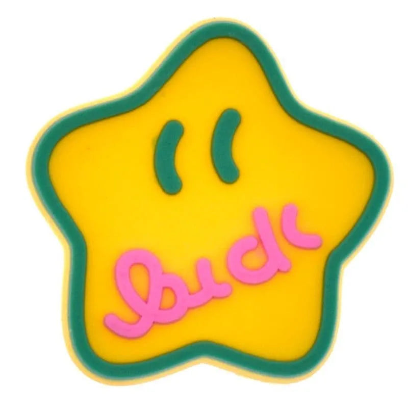 Star Yellow With Green Border Emoji Shoe Charm