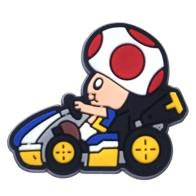 Toad On A Go Kart Super Mario Shoe Charm