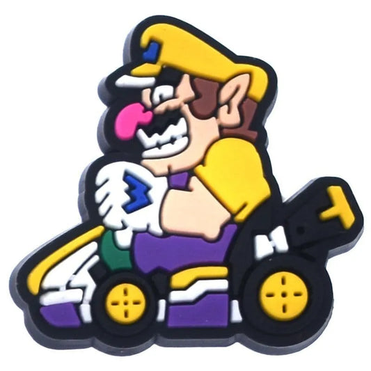 Wario On A Go Cart Super Mario Shoe Charm