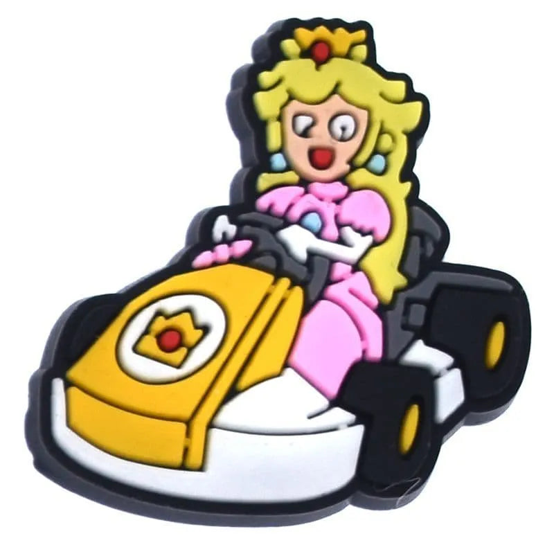 Princess Peach On A Go Cart Super Mario Shoe Charm