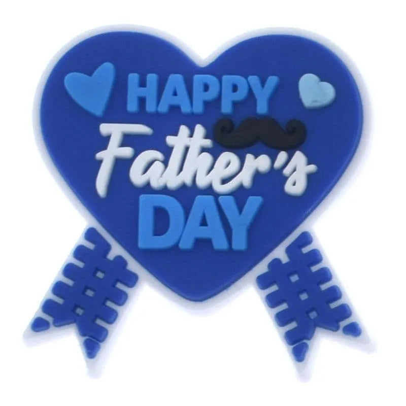 Blue Heart Happy Fathers Day Shoe Charm