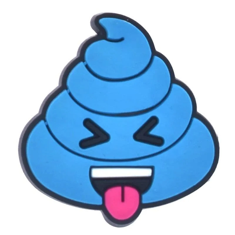 Tongue Stuck Out Blue Emoji Whippy Cream Shoe Charm