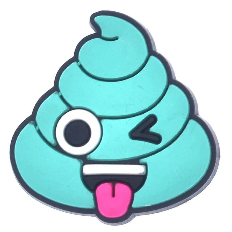 Tounge Out >< Blue Emoji Whippy Cream Shoe Charm