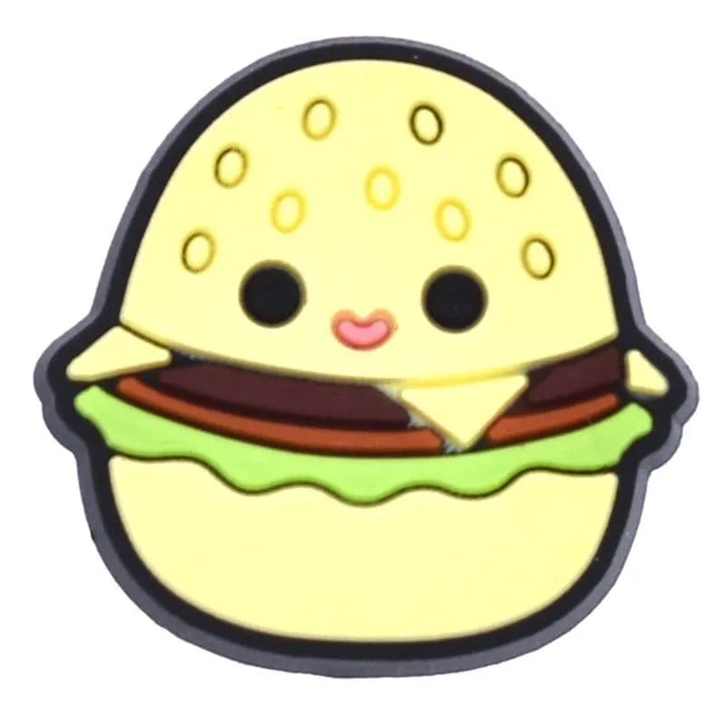 Burger Bun Face Squishmallow Shoe Charm