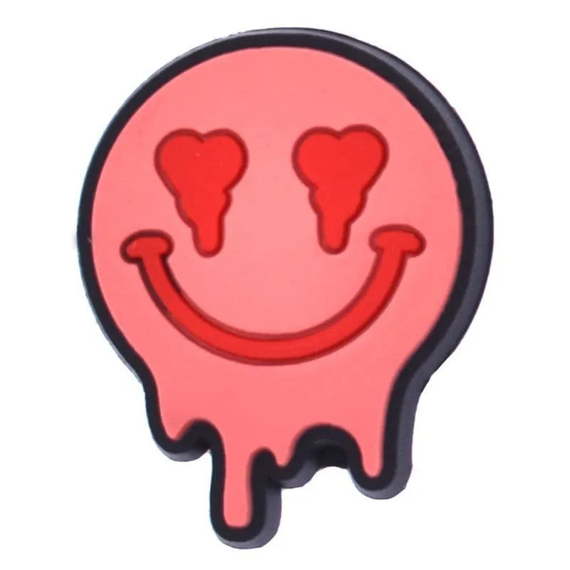 Smiley Droopy Eyes Light Peach Melting Face Dripping Emoji Emoji Shoe Charm