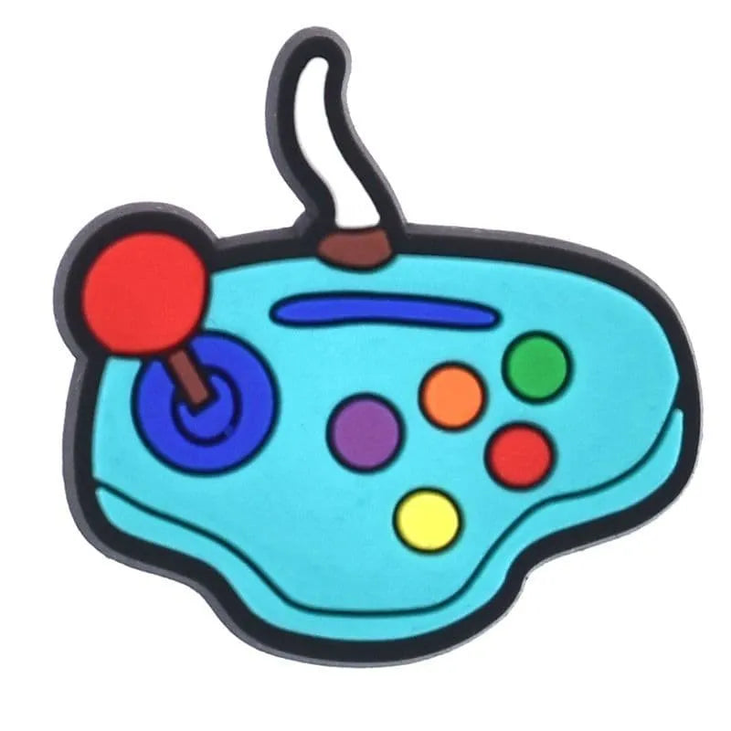 Arcade Joystick Controller Blue Gaming Shoe Charm