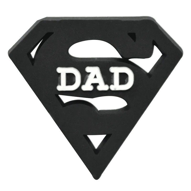 Black 'S' Dad Superman Shoe Charm