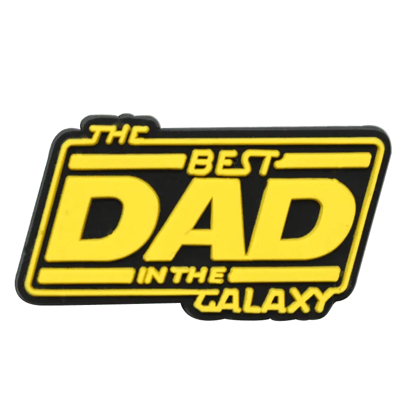 The Best Dad In He Galaxy Badge Sign Logo Shoe Charm