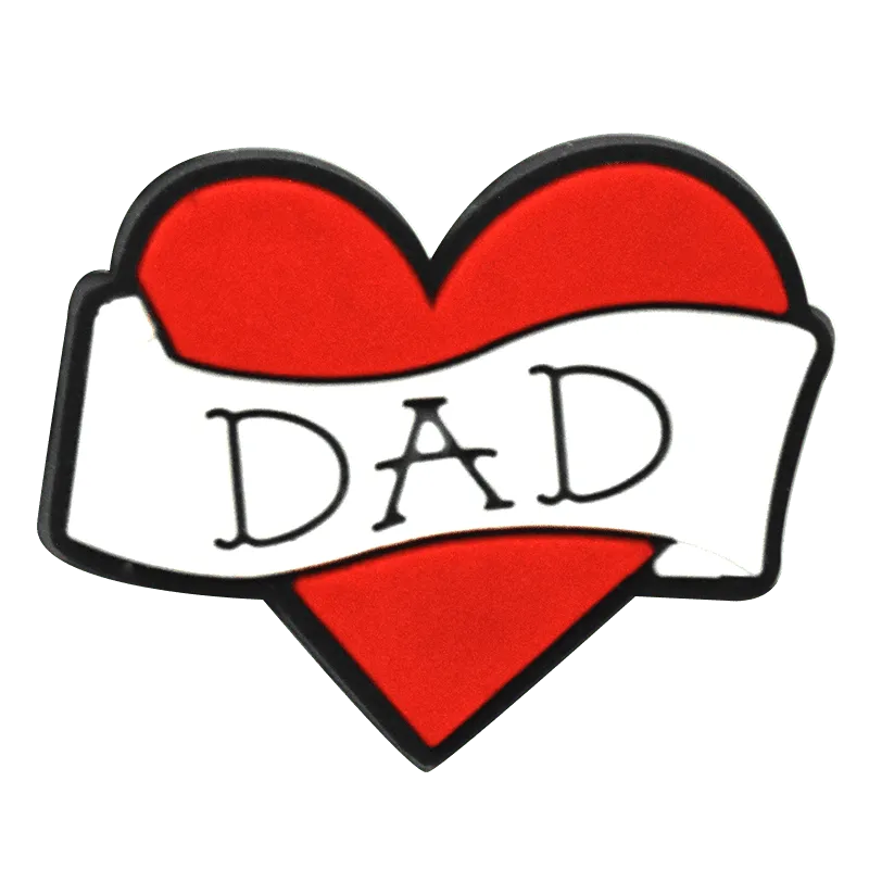 Red Heart Sash Dad Shoe Charm