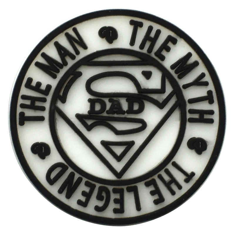 The Myth. The Legend. 'S' Superman Dad Badge Sign Logo Shoe Charm