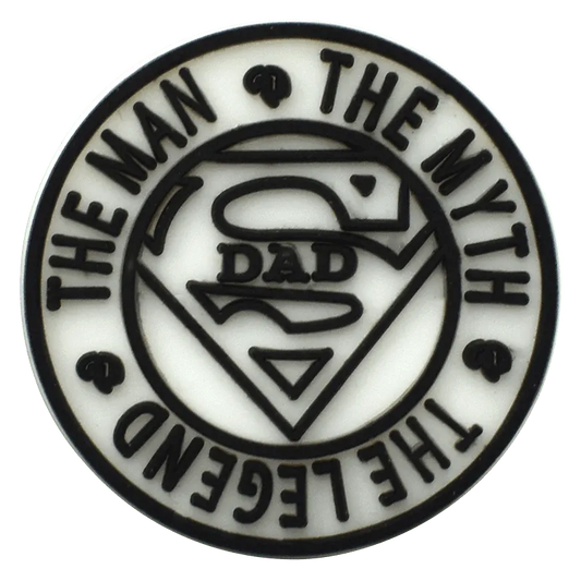 The Myth. The Legend. 'S' Superman Dad Badge Sign Logo Shoe Charm