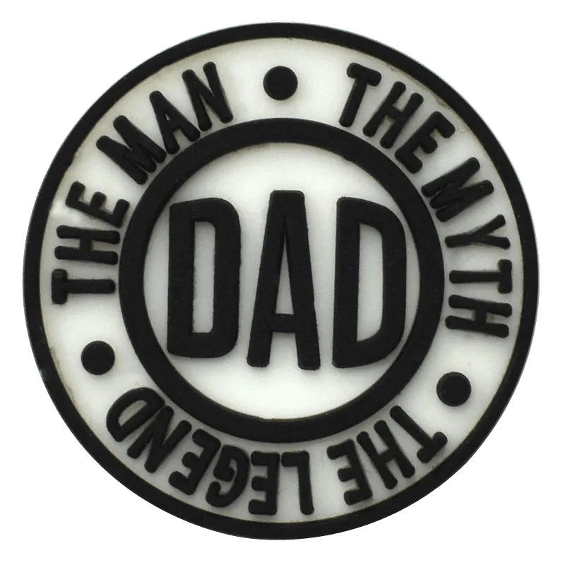 The Myth. The Legend. The Man. Dad Badge Sign Logo Shoe Charm