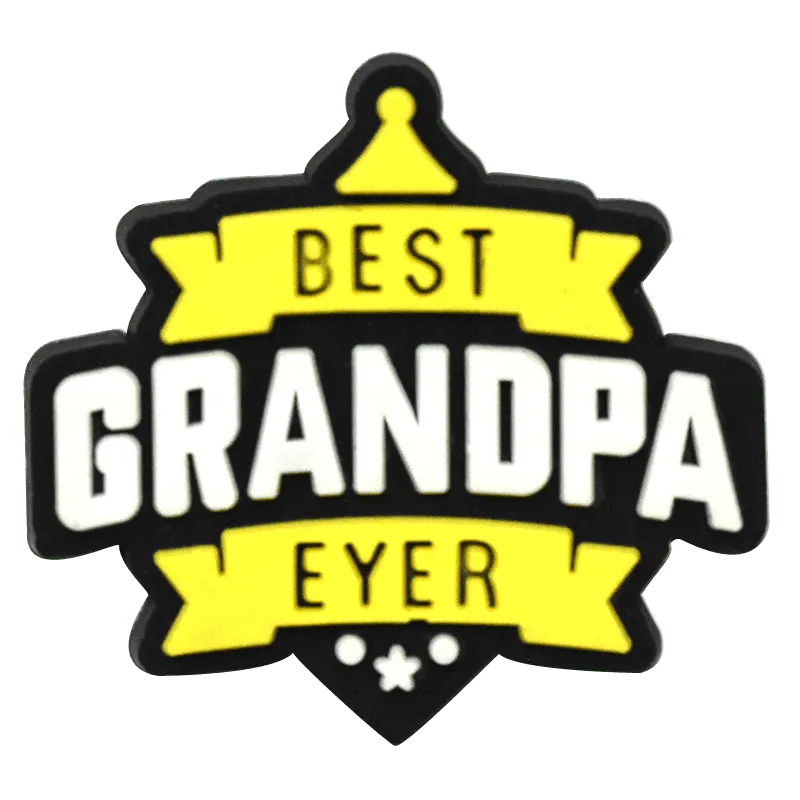 Best Grandpa Ever Badge Sign Logo Shoe Charm