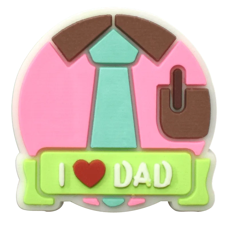 Dressed Up I Love Dad Badge Sign Logo Shoe Charm