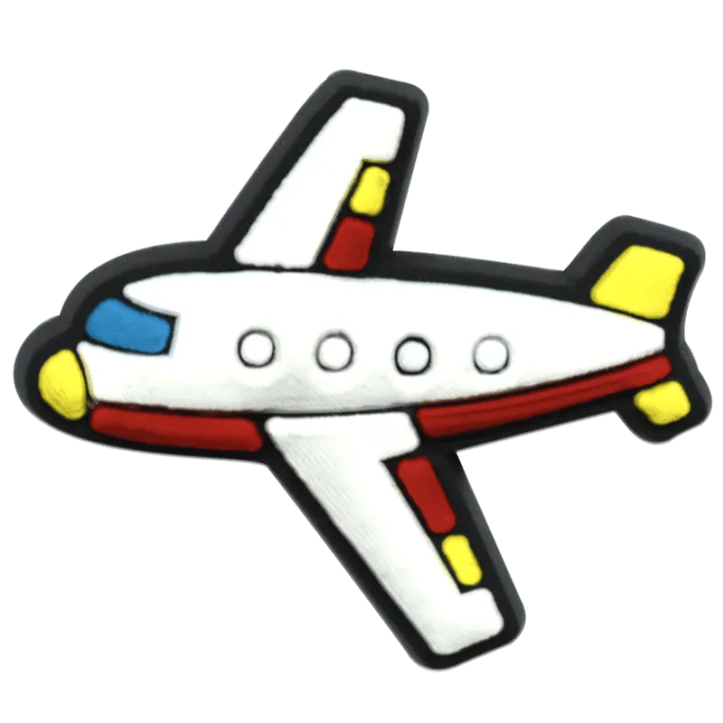 Red Stripe Jet Plane Aircraft Shoe Charm