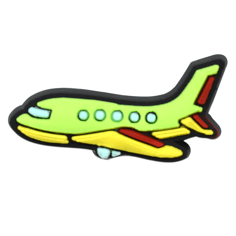 Green Holiday Plane Aircraft Shoe Charm