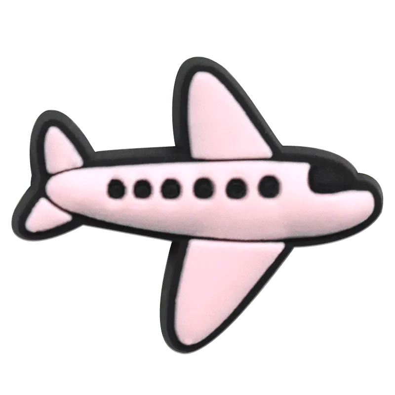 Pink Barbie Private Jet Aircraft Shoe Charm