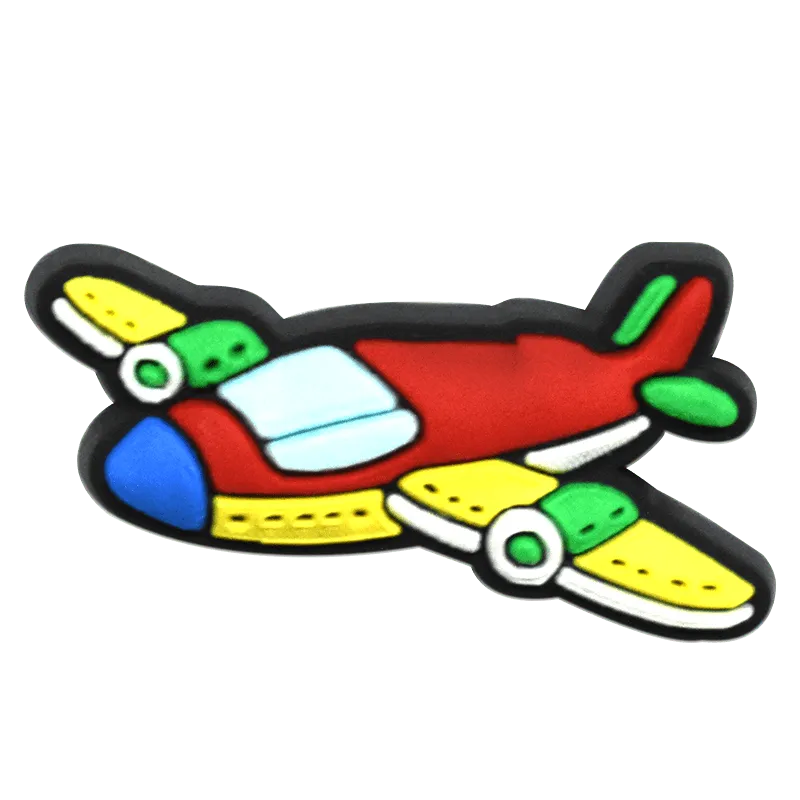 Rainbow Plane Aircraft Shoe Charm