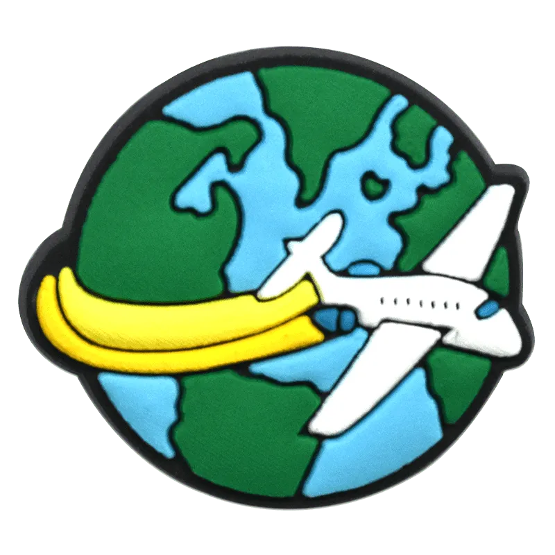 Over The World Aircraft Shoe Charm