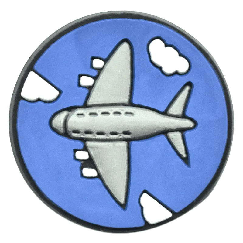 Through The Blue Sky Aircraft Shoe Charm