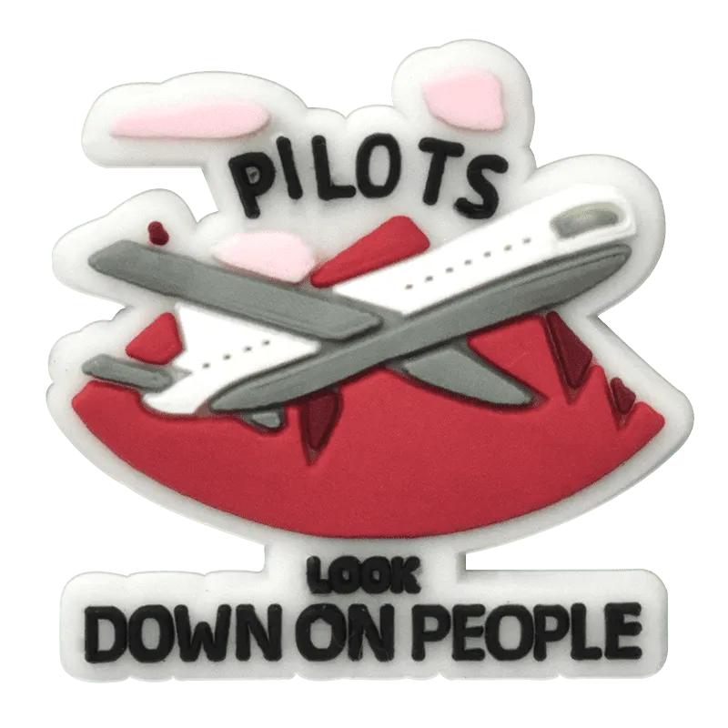 Pilots Look Down On People Aircraft Shoe Charm