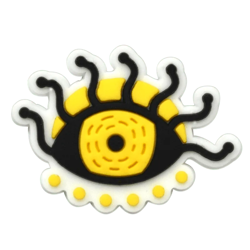 Oval Black/Yellow Spider Legs Evil Eye Shoe Charm