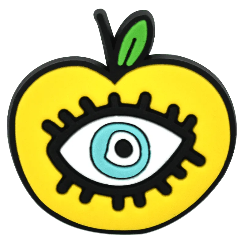 Apple Yellow/Aqua Evil Eye Shoe Charm