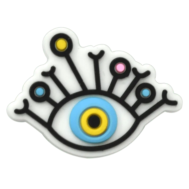 Oval Blue/Yellow With Poles Evil Eye Shoe Charm