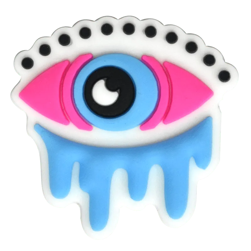 Oval Pink/Blue With Tearsevil Eye Shoe Charm