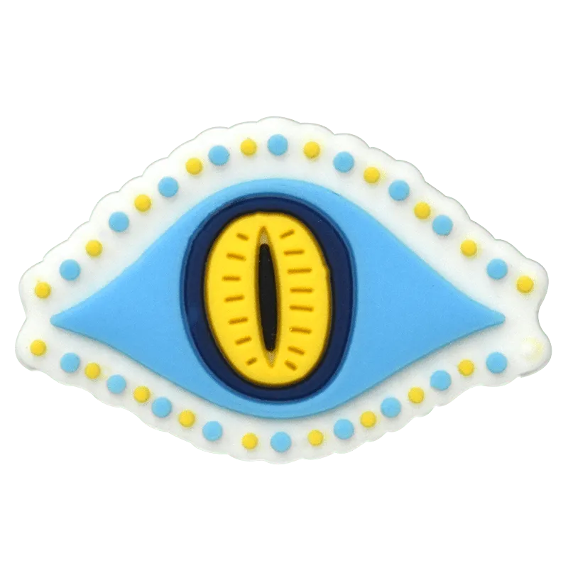 Oval Sky/Yellow Slot Eye Evil Eye Shoe Charm