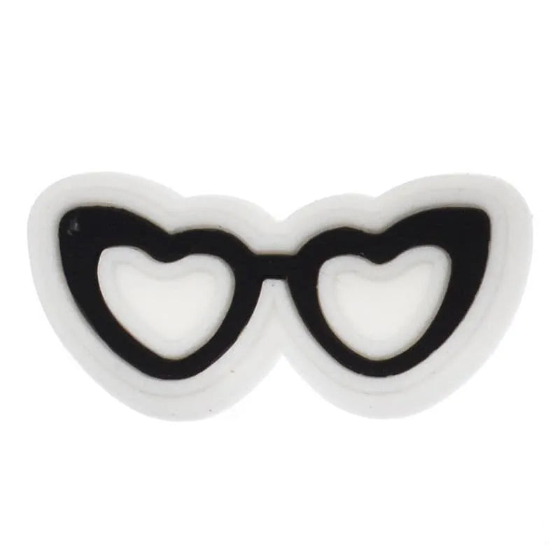 Black Heart Glasses For Shoe Charm