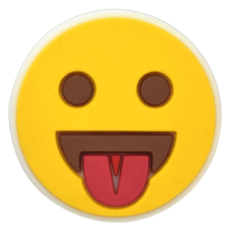 Smiley Tounge Out Yellow Emoji Shoe Charm