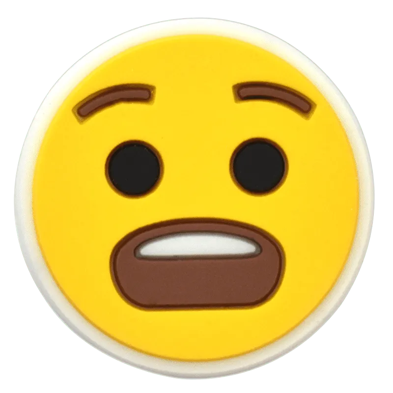 Smiley Shocked Yellow Emoji Shoe Charm