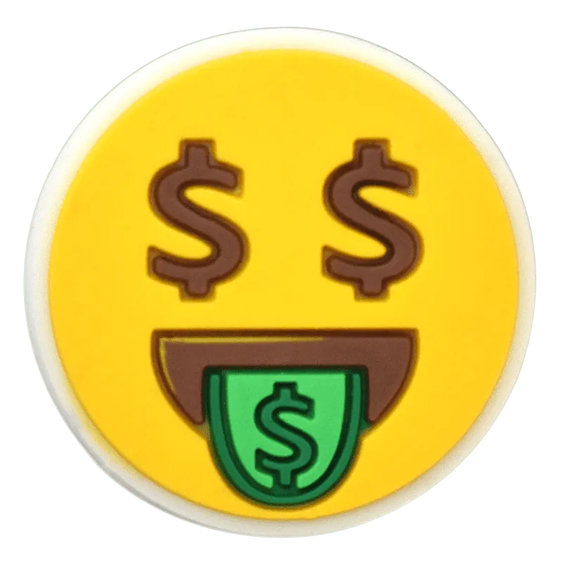 Smiley Cash Dollars Yellowemoji Shoe Charm