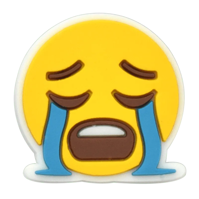 Smiley Tears Aflow Yellow Emoji Shoe Charm