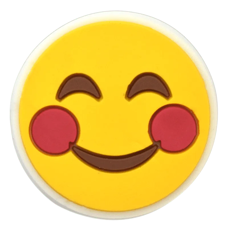 Smiley Happy Rosy Cheeks Yellow Emoji Shoe Charm