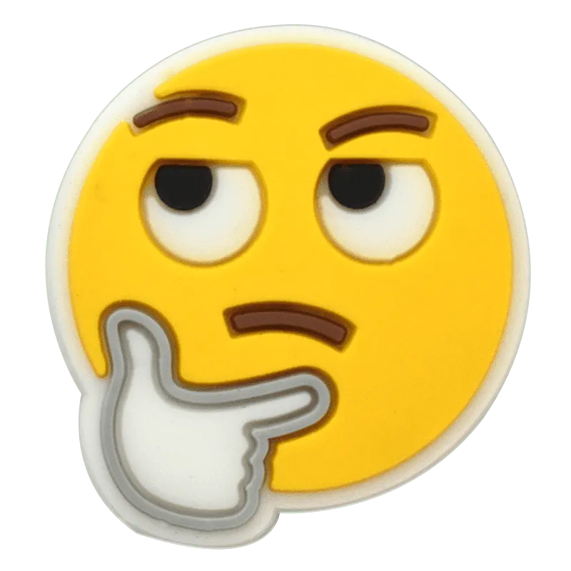 Smiley Let Me Think Yellow Emoji Shoe Charm