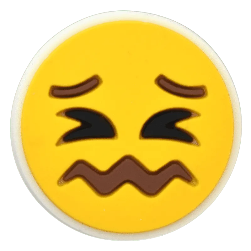 Smiley Thunder Frown Yellow Emoji Shoe Charm
