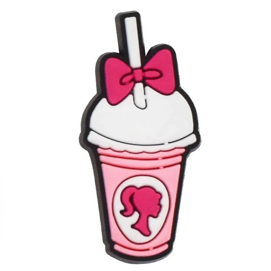 Barbie Milkshake Pink Cup Barbie Shoe Charm