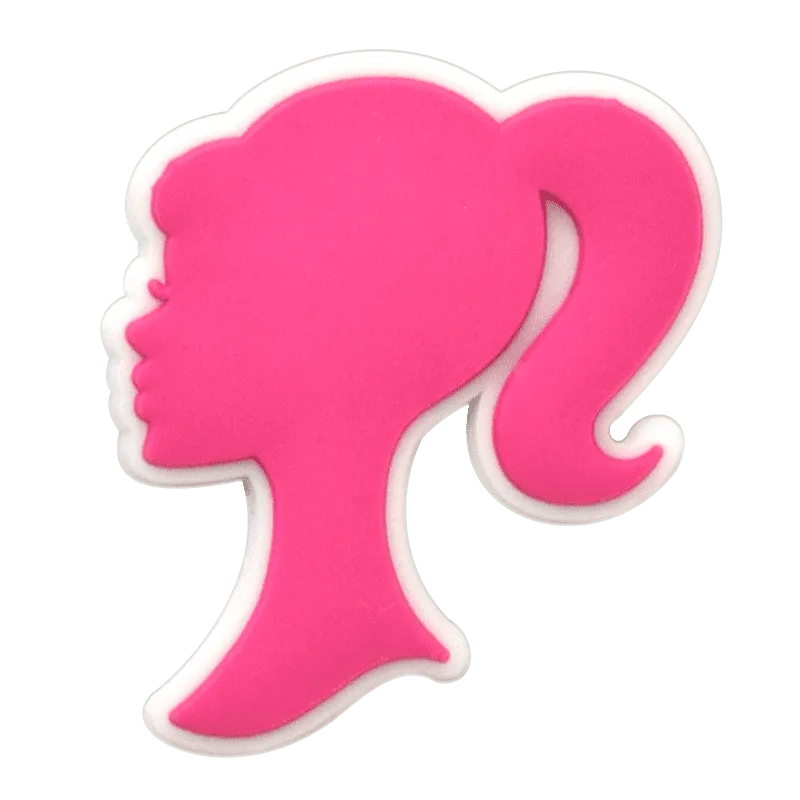 Pink Head Silouhette Barbie Shoe Charm