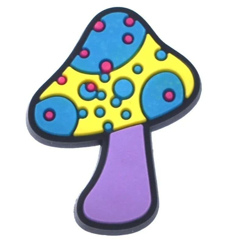 Blue/Yellow Spot Mushroom Shoe Charm