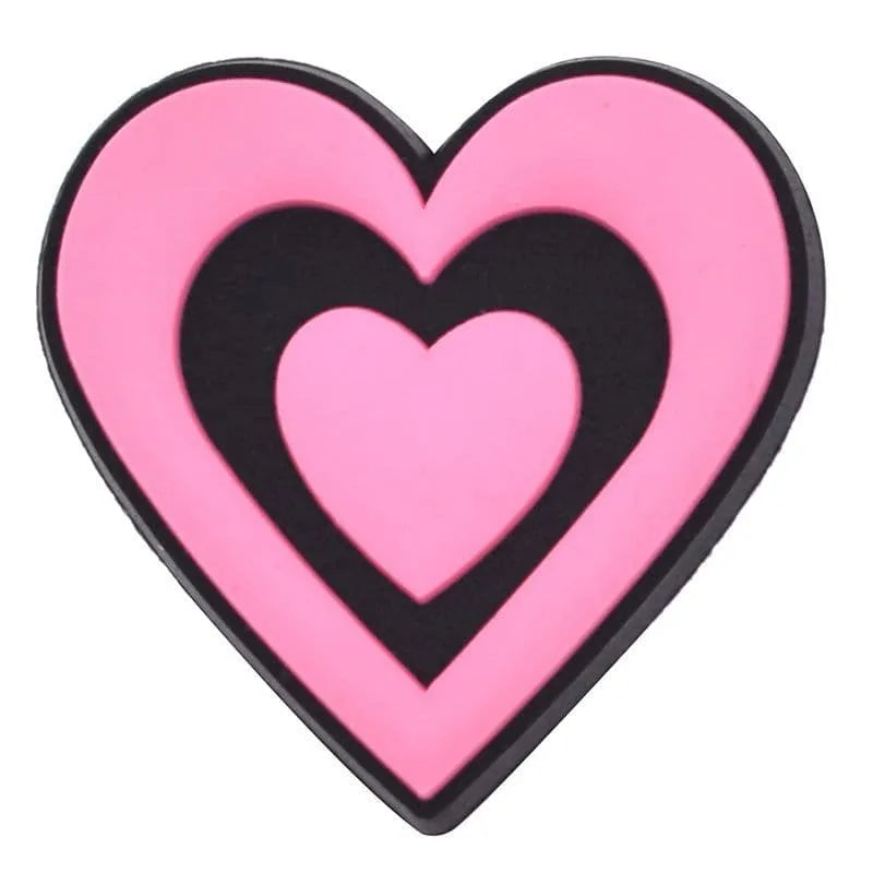 Heart in a heart Pink Charm shoe charm
