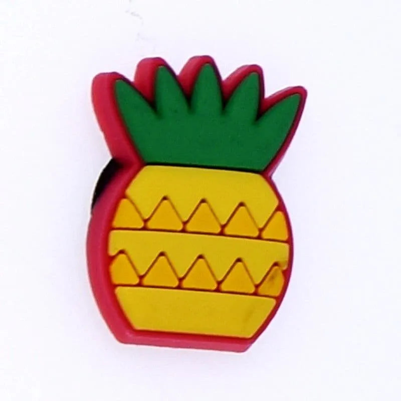 Pineapple Fruit Red Border Shoe Charm